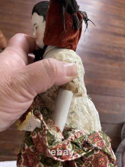 Poupée ancienne à tête en porcelaine de style Adelina Patti 12,5, bottines élégantes, rare tête des années 1860