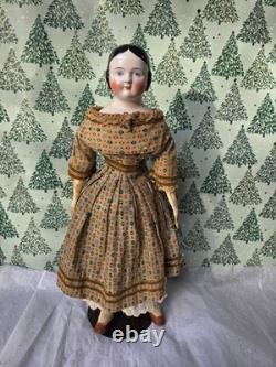 Poupée ancienne allemande à tête en porcelaine de Chine de 22 pouces de hauteur