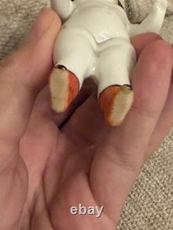 Poupée ancienne en porcelaine Frozen Charlie de 4,25 pouces, bottes orange, époque de la guerre de Sécession, vers les années 1860