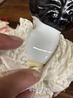 Poupée ancienne en porcelaine allemande 22, Allemagne 6, avec beaucoup de vêtements