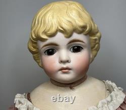 Poupée antique en parian Simon & Halbig ABG avec rares yeux en verre marron 20
