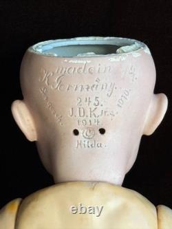 Poupée bébé en bisque antique allemande 16 Hilda Kestner 245