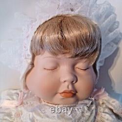 Poupée bébé en porcelaine vintage avec tête rotative à 3 visages heureux endormi larmoyant 21 pouces