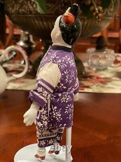 Poupée chinoise vintage en costume traditionnel avec tête en porcelaine peinte à la main, Ha