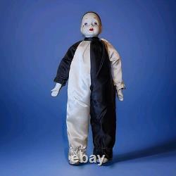 Poupée clown/mime en porcelaine Pierrot vintage HTF 17