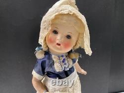 Poupée composite allemande vintage blonde avec cloche 16