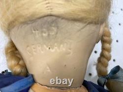 Poupée composite allemande vintage blonde avec cloche 16