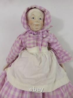 Poupée d'artiste en porcelaine de 15 pouces de collection J TURNER GRANNY VIEILLE DAME ASSISE ARTICULÉE