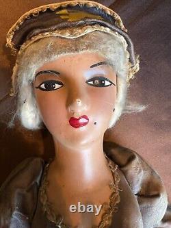 Poupée de Boudoir Vintage Porcelaine 29 Pouces Livraison Prioritaire Gratuite