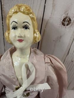 Poupée de boudoir vintage à tête en porcelaine, 15, fin des années 1800