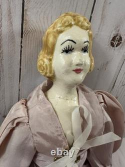 Poupée de boudoir vintage à tête en porcelaine, 15, fin des années 1800