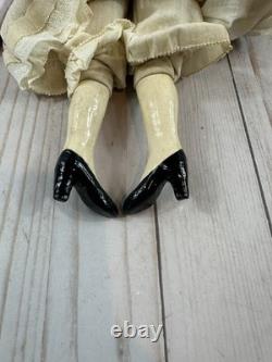 Poupée de boudoir vintage à tête en porcelaine, 15, fin des années 1800