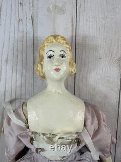 Poupée de boudoir vintage à tête en porcelaine, 15, fin des années 1800