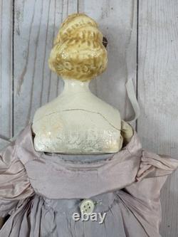Poupée de boudoir vintage à tête en porcelaine, 15, fin des années 1800