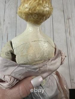 Poupée de boudoir vintage à tête en porcelaine, 15, fin des années 1800