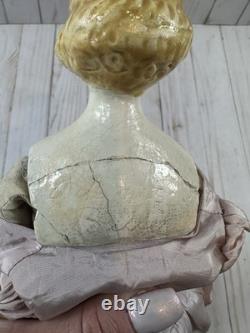 Poupée de boudoir vintage à tête en porcelaine, 15, fin des années 1800