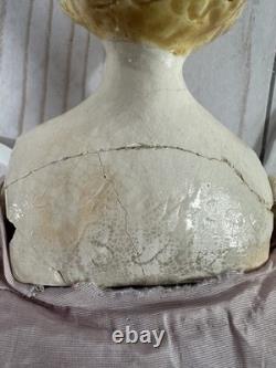 Poupée de boudoir vintage à tête en porcelaine, 15, fin des années 1800