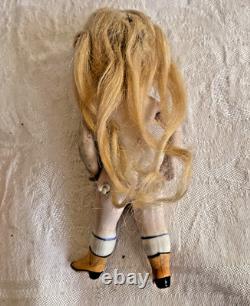 Poupée de maison de poupée Kestner 4-1/2 en bisque porcelaine 184.3 Allemagne blonde bottes jaunes