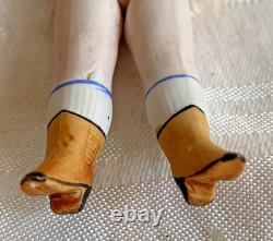 Poupée de maison de poupée Kestner 4-1/2 en bisque porcelaine 184.3 Allemagne blonde bottes jaunes