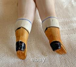 Poupée de maison de poupée Kestner 4-1/2 en bisque porcelaine 184.3 Allemagne blonde bottes jaunes