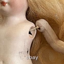 Poupée de maison de poupée Kestner 4-1/2 en bisque porcelaine 184.3 Allemagne blonde bottes jaunes