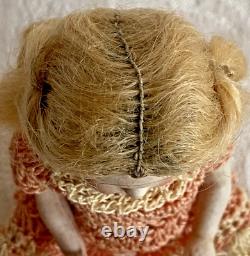 Poupée de maison de poupée Kestner 4-1/2 en bisque porcelaine 184.3 Allemagne blonde bottes jaunes