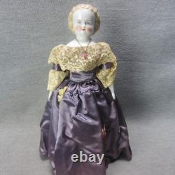 Poupée en Porcelaine Blonde Antique Tête de Chinois Orange Bottes Réparées Allemande Bas Front 13