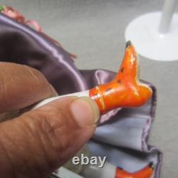Poupée en Porcelaine Blonde Antique Tête de Chinois Orange Bottes Réparées Allemande Bas Front 13
