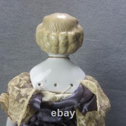 Poupée en Porcelaine Blonde Antique Tête de Chinois Orange Bottes Réparées Allemande Bas Front 13
