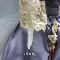 Poupée en Porcelaine Blonde Antique Tête de Chinois Orange Bottes Réparées Allemande Bas Front 13