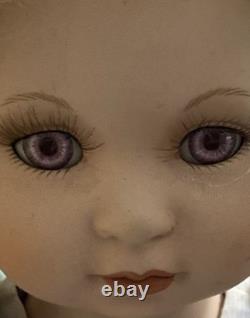 Poupée en Porcelaine Marie Osmund 1999 00893/25000 Avec Yeux Violets Vintage Étrange