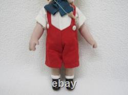 Poupée en Porcelaine Pinocchio Vintage Petite Articulée RARE Yeux Googly