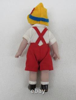 Poupée en Porcelaine Pinocchio Vintage Petite Articulée RARE Yeux Googly