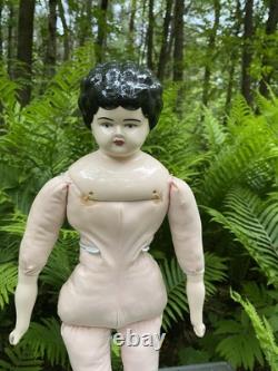Poupée en porcelaine 20 poupée à tête en porcelaine noire sur corps en tissu remplacé