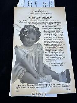 Poupée en porcelaine Little Miss Shirley Temple de Danbury VTG avec yeux verts (uranium) rare