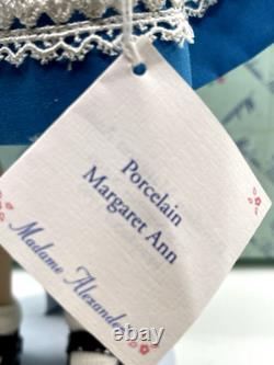 Poupée en porcelaine Margret Madame Alexander vintage 16 neuve avec boîte et support