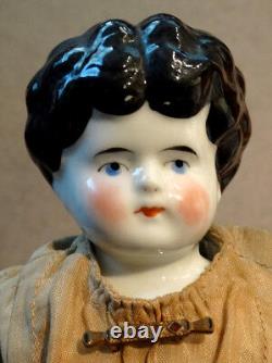 Poupée en porcelaine VICTORIAN Antique et vêtements / Époque de la guerre civile