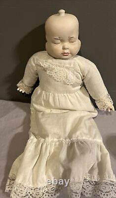 Poupée en porcelaine VTG à tête pivotante 20 corps souple 3 visages dormant souriant pleurant
