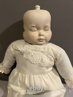 Poupée en porcelaine VTG à tête pivotante 20 corps souple 3 visages dormant souriant pleurant