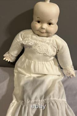 Poupée en porcelaine VTG à tête pivotante 20 corps souple 3 visages dormant souriant pleurant