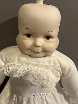 Poupée en porcelaine VTG à tête pivotante 20 corps souple 3 visages dormant souriant pleurant