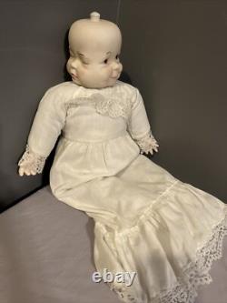 Poupée en porcelaine VTG à tête pivotante 20 corps souple 3 visages dormant souriant pleurant
