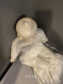 Poupée en porcelaine VTG à tête pivotante 20 corps souple 3 visages dormant souriant pleurant