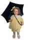 Poup&eacute;e En Porcelaine Vintage 1968 Morton Salt Umbrella Girl Avec Bo&icirc;te, Certificat Et Support