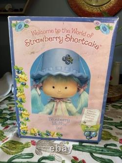 Poupée en porcelaine Vintage 2004 Strawberry Shortcake Blueberry Muffin par Danbury