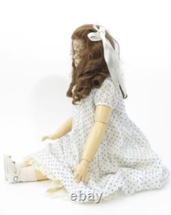Poupée en porcelaine Vintage BRU-JNE #13 28 cheveux bruns yeux bleus