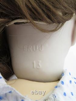 Poupée en porcelaine Vintage BRU-JNE #13 28 cheveux bruns yeux bleus