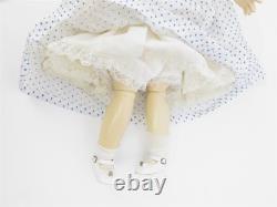 Poupée en porcelaine Vintage BRU-JNE #13 28 cheveux bruns yeux bleus