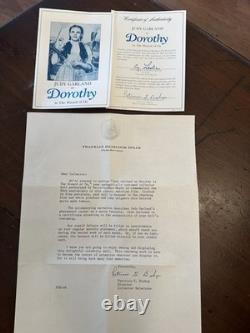 Poupée en porcelaine Vtg. Franklin Heirloom Dorthy et Toto avec support, boîte d'origine