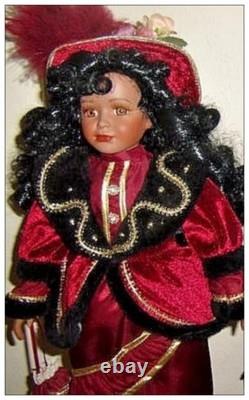 Poupée en porcelaine afro-américaine victorienne vintage rare et belle collectible
